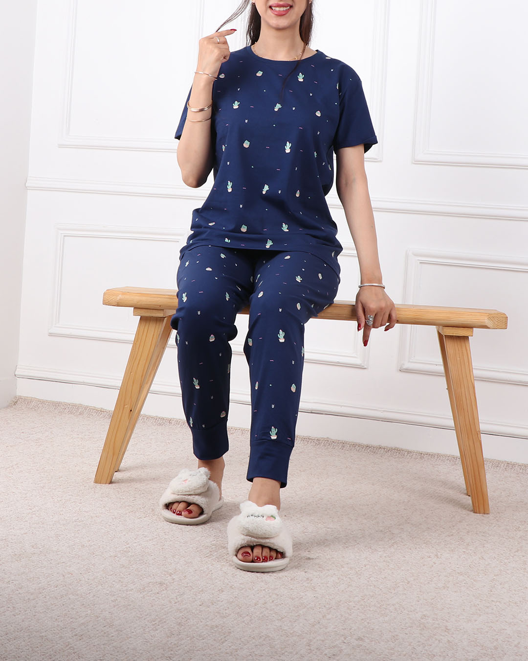 ست تیشرت وشلوار کاکتوس ریزکد 2346