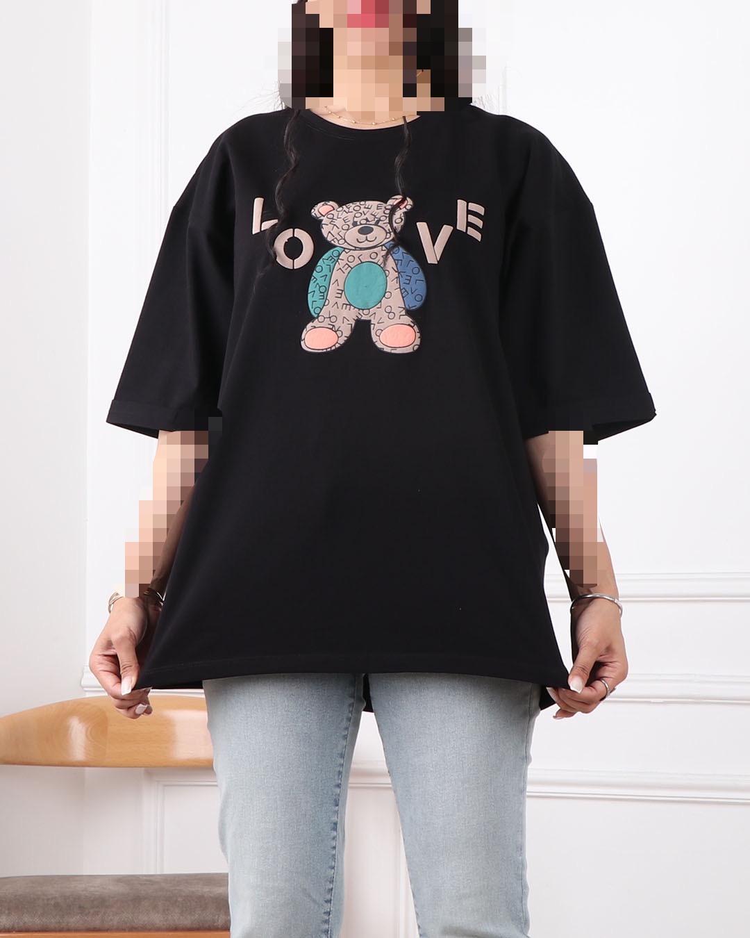 تیشرت باکسی مشکی کد 2314