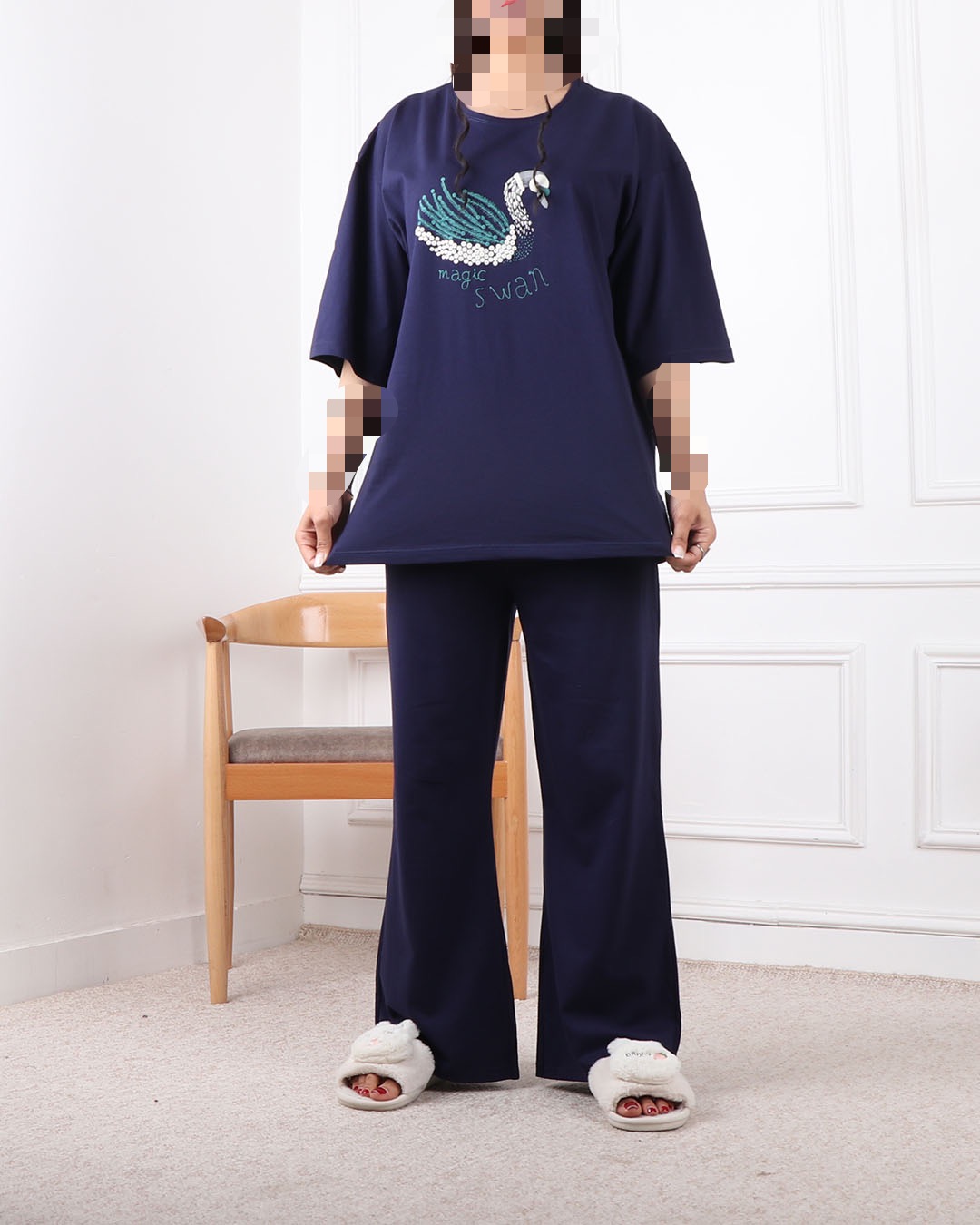 ست تیشرت وشلوار بگ قو تک کد2412