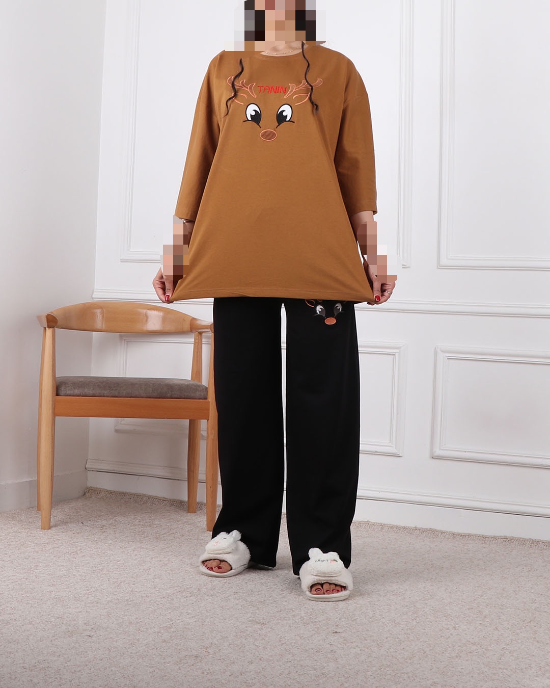 ست تیشرت وشلوار بگ گوزن طنین کد 2394