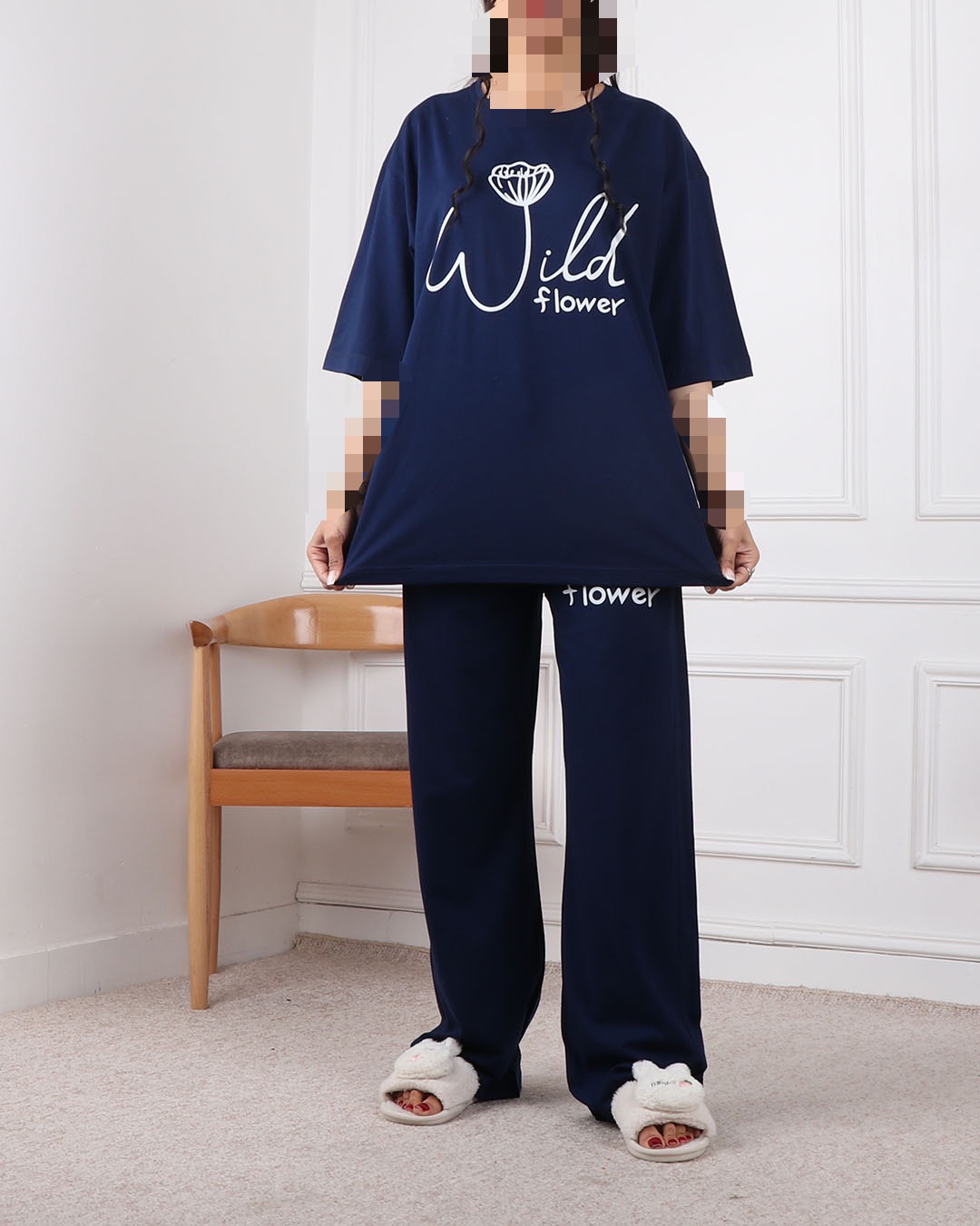 ست تیشرت وشلوار بگ فلاور کد 2397