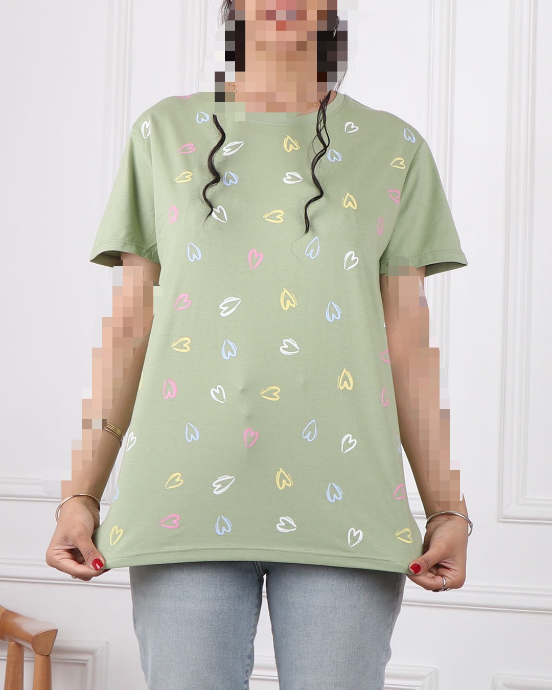 تیشرت قلب ریز نرمال کد 2356