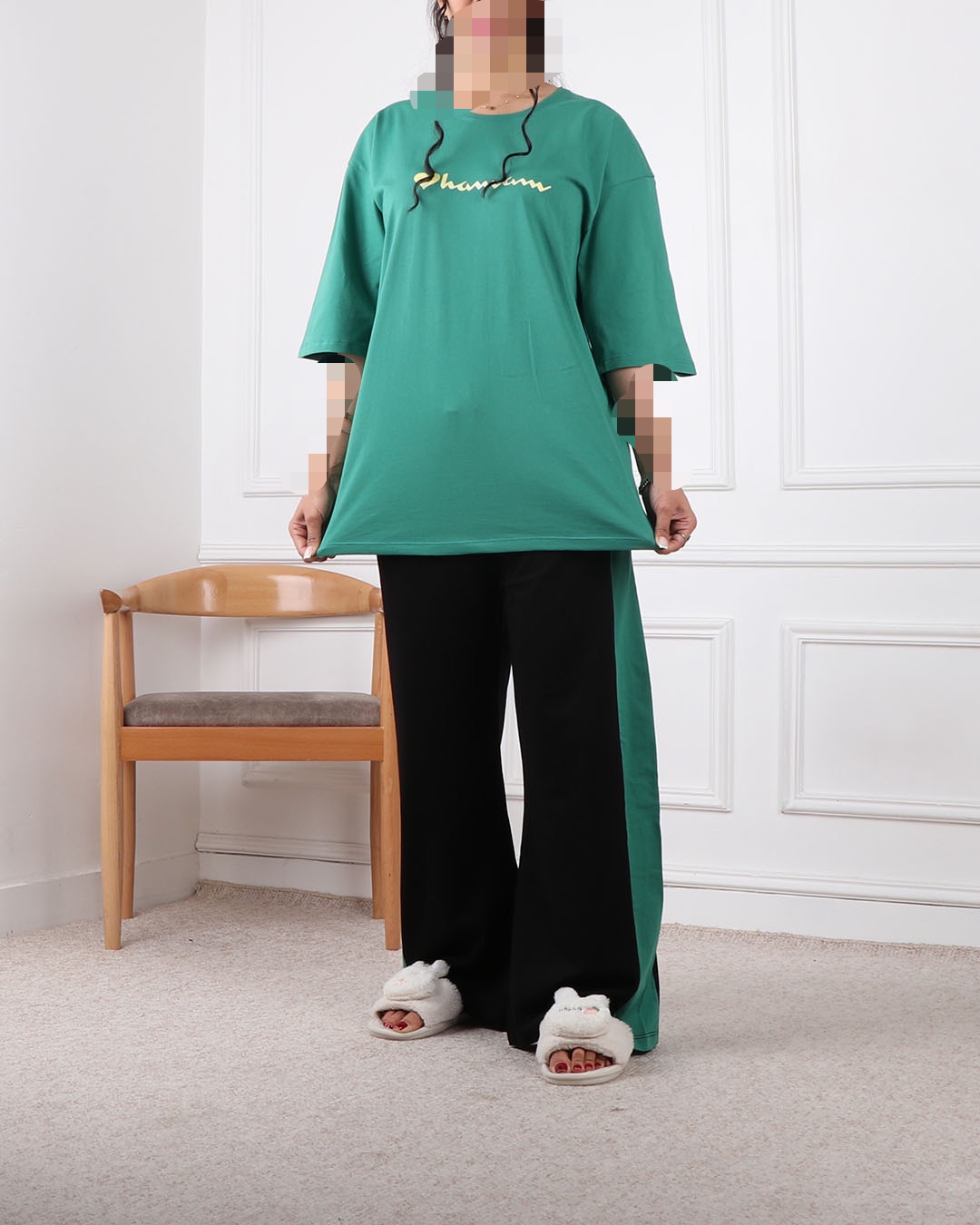 ست تیشرت وشلوار بگ قلب ونوشته کد 2381