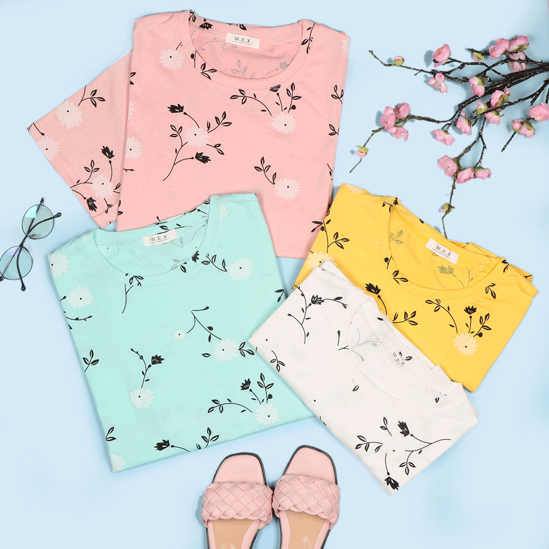 تیشرت گل گلی یاس