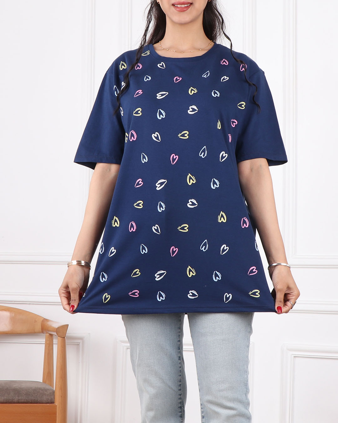 تیشرت قواره دار قلبی کد2354