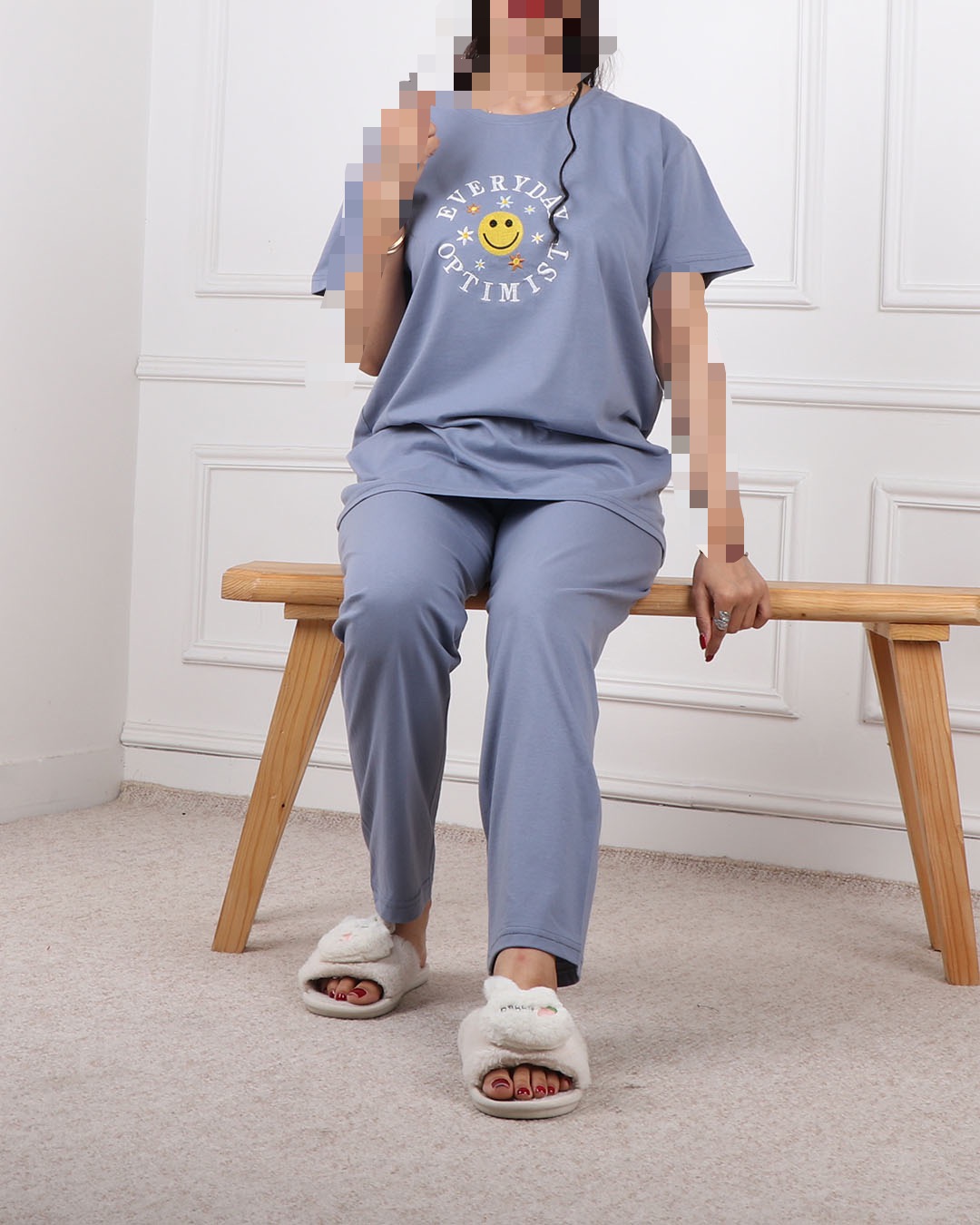 ست تیشرت وشلوار استیکر قواره دار کد 2382