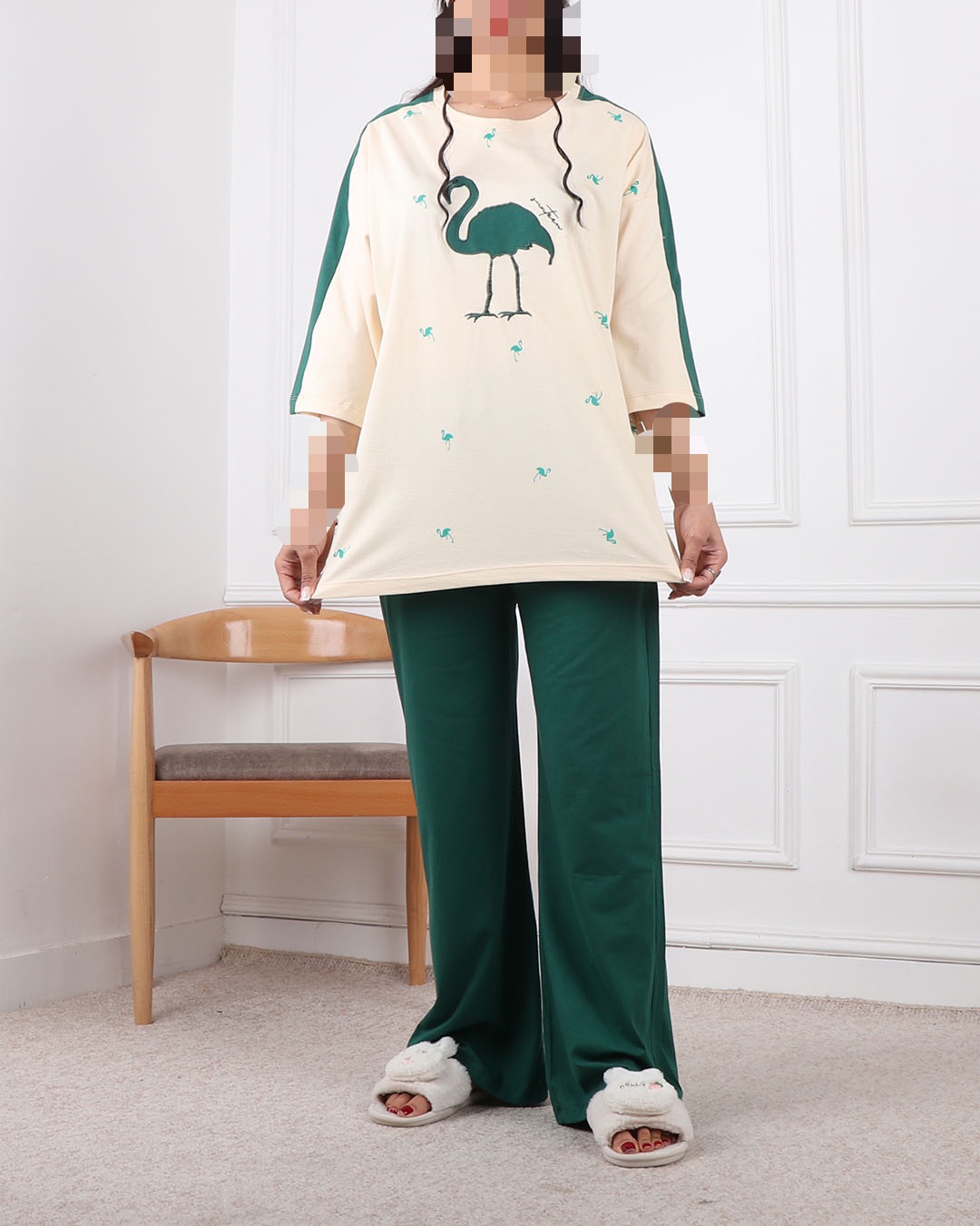 ست تیشرت وشلواربگ  فلامینگو کد 2401