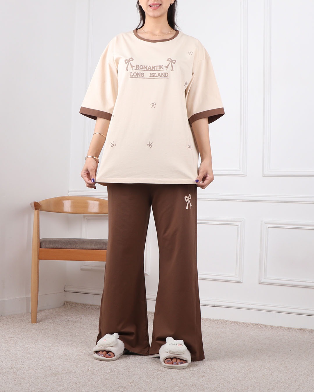 ست تیشرت وشلوار بگ پاپیون کد 2434