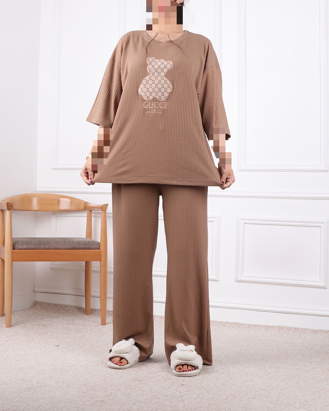 ست تیشرت وشلوار بگ سوزنی کد 2365