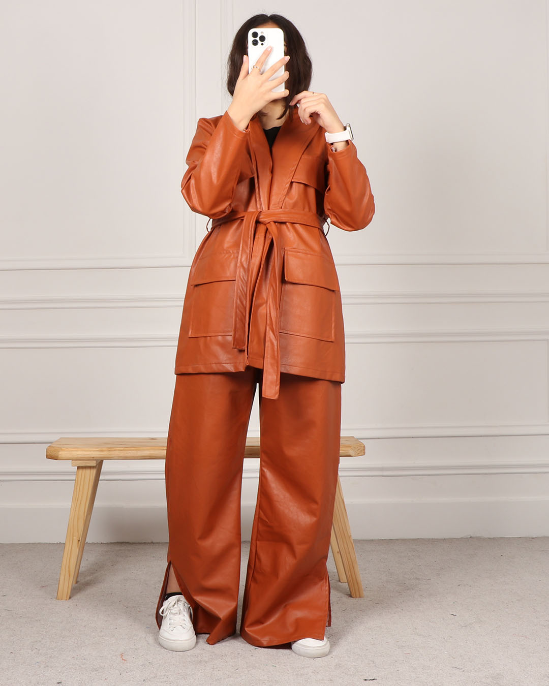 ست کت وشلواربگ چرم کد 1260