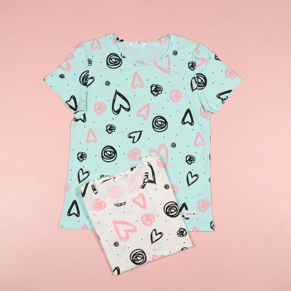 تیشرت نخ و پنبه  قلب