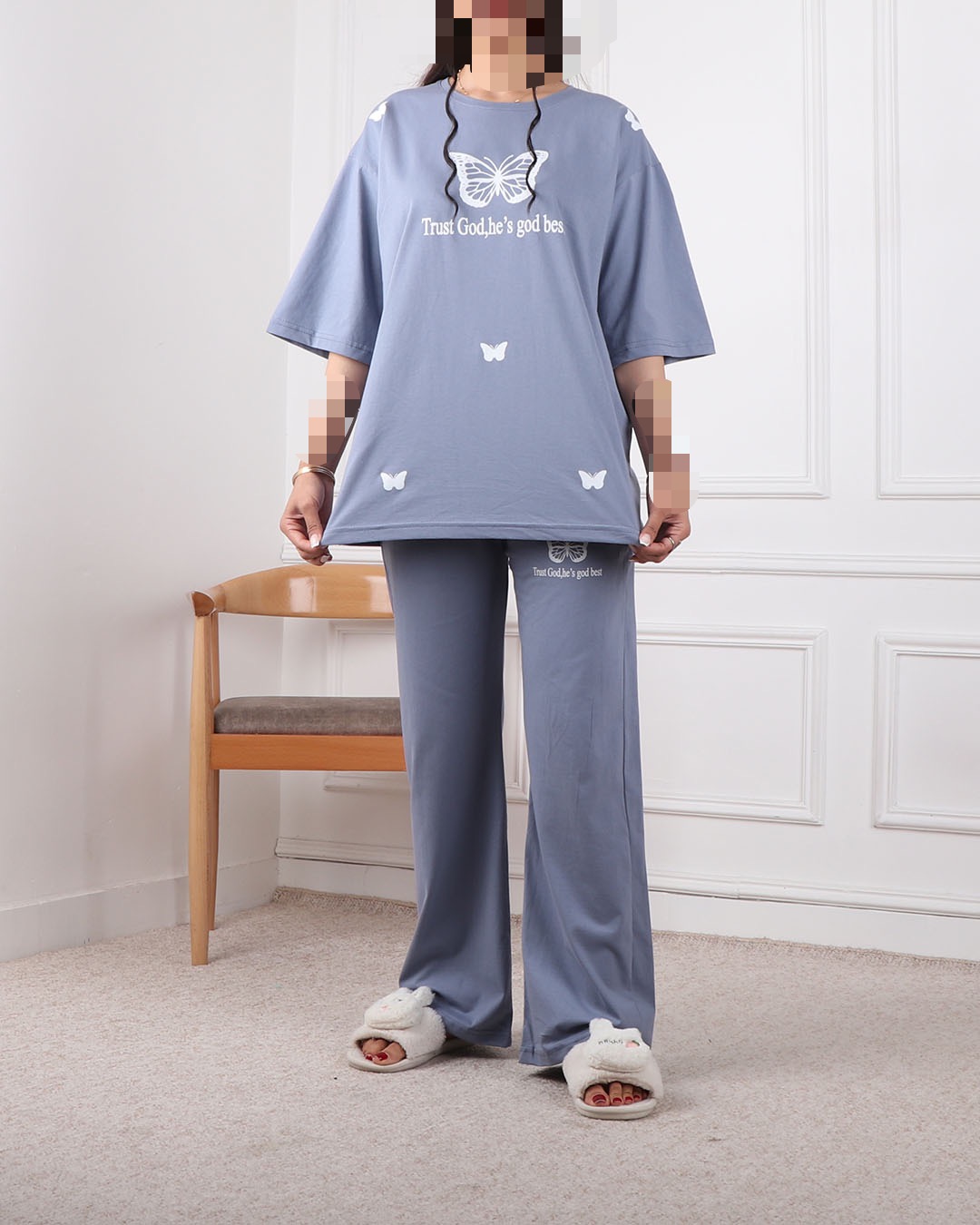 ست تیشرت وشلوار پروانه ریز کد 2427