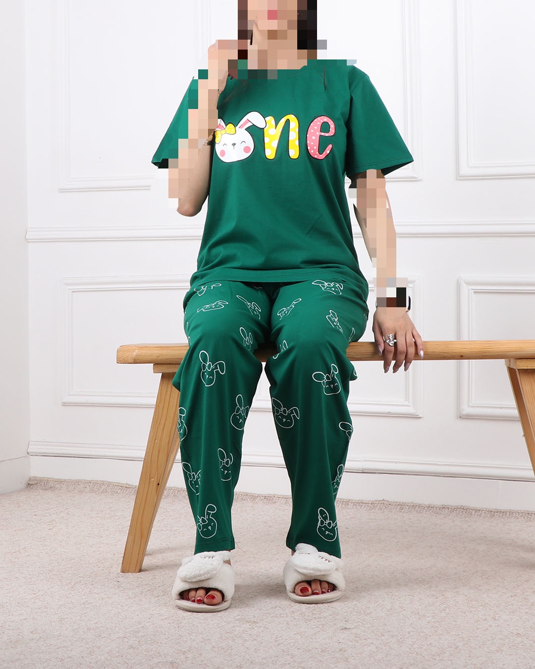 ست تیشرت وشلوار خرگوش پاپیون کد 2372