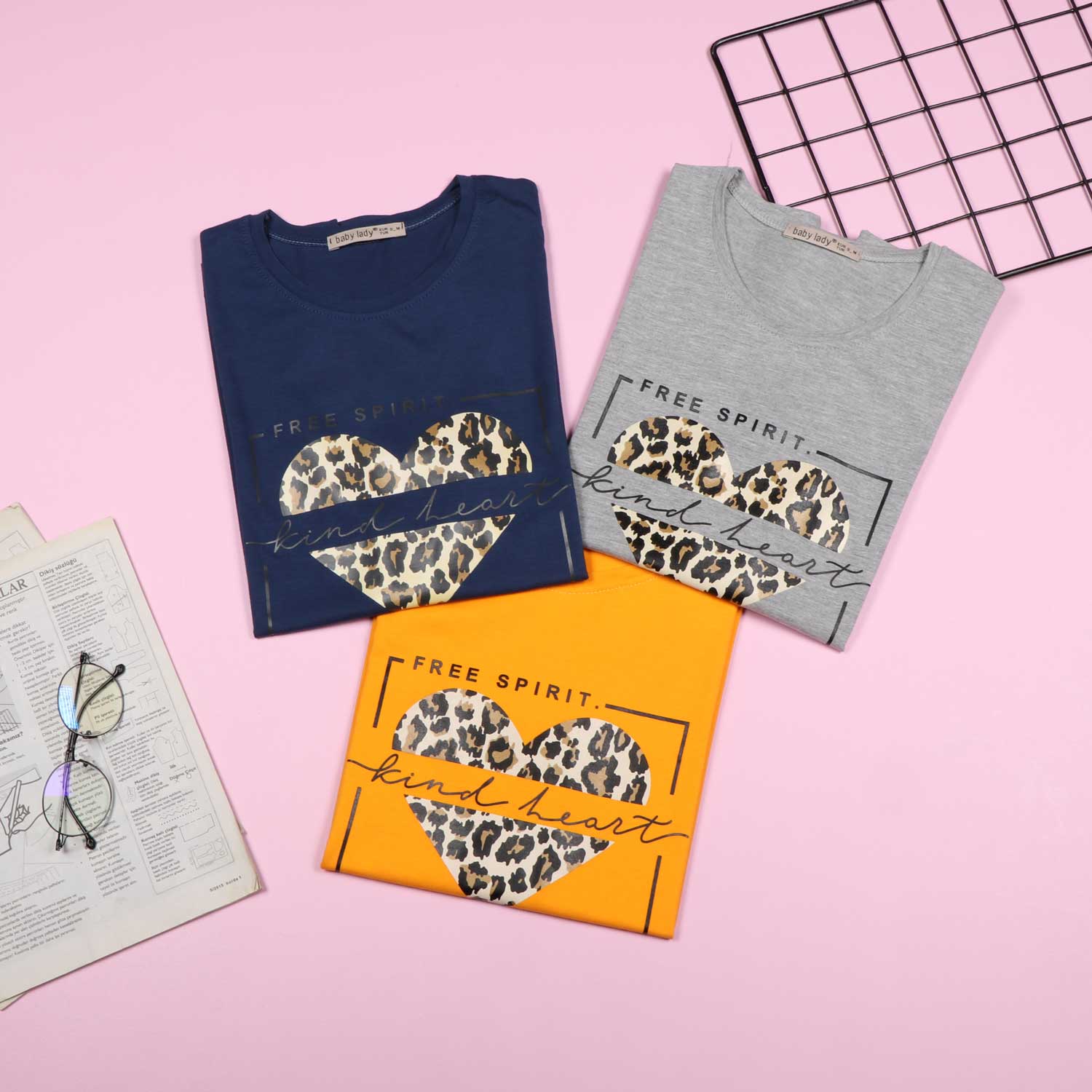 تیشرت قلب پلنگی