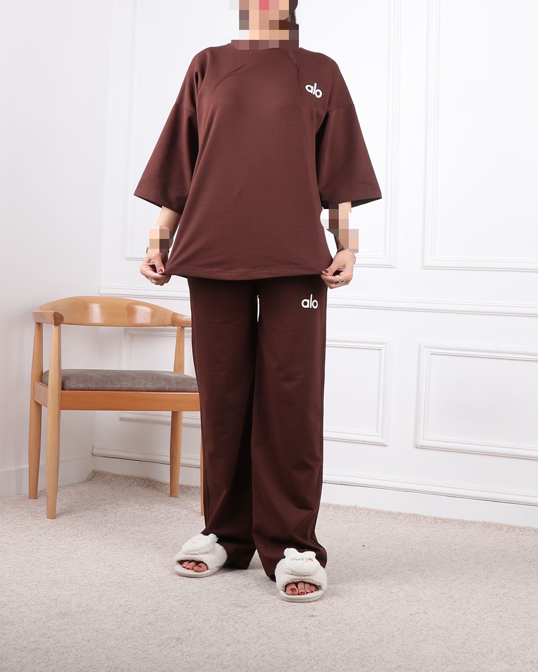 ست تیشرت وشلوار بگ الو کد 2415