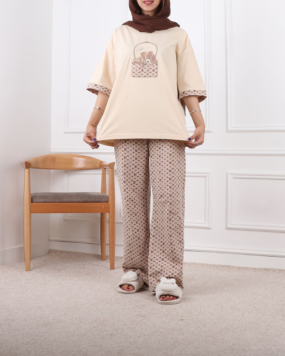 ست تیشرت وشلوار بگ سبد و خرس کد 2431