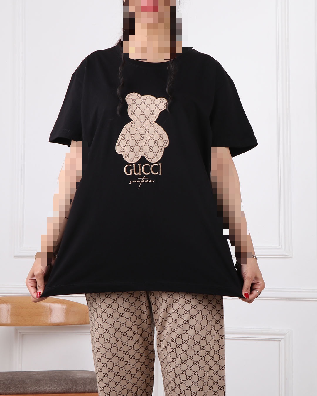 ست تیشرت وشلوار گو.چی مشکی کد 2370