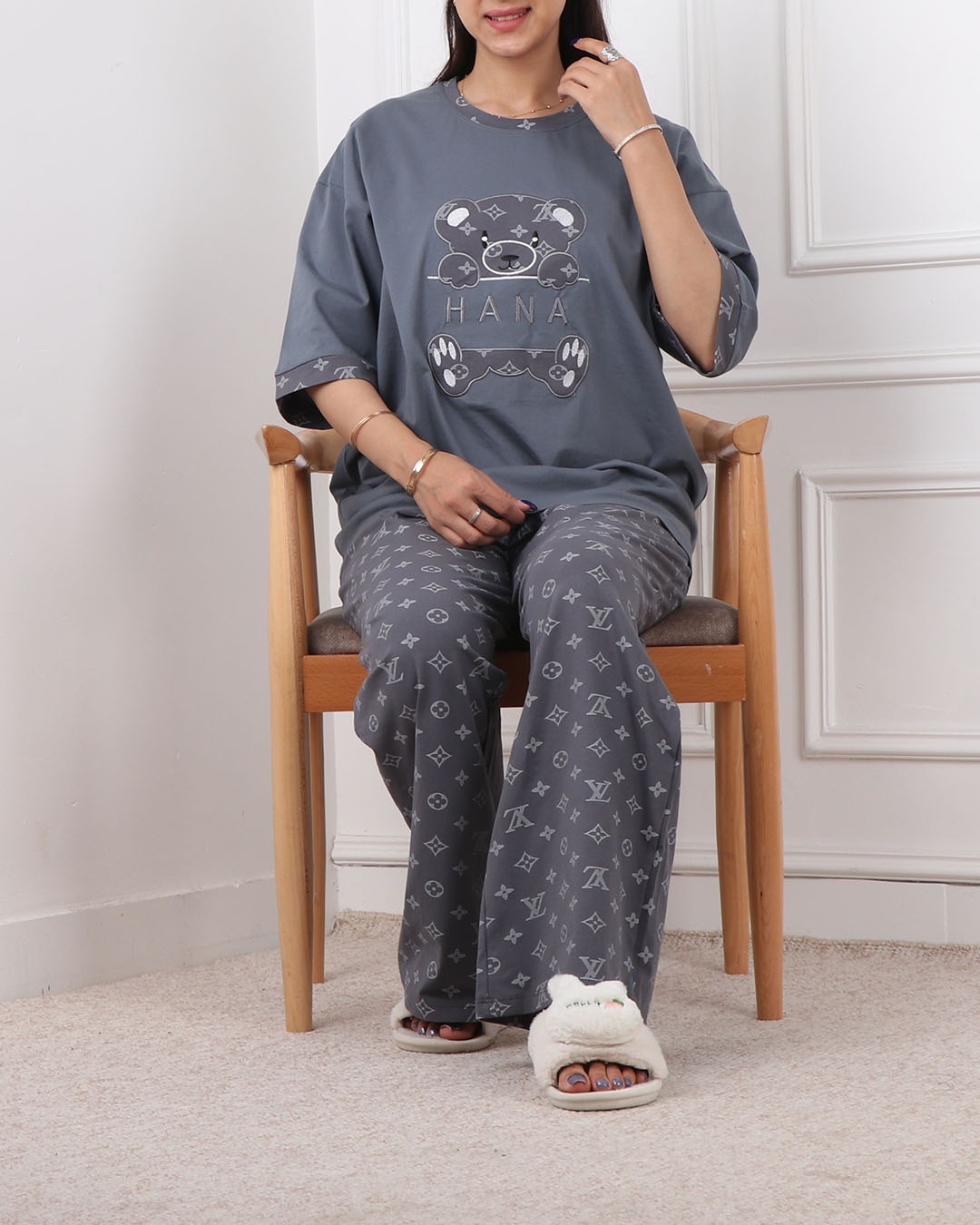 ست تیشرت وشلوار بگی خرس کیوت ال ویی کد 2448