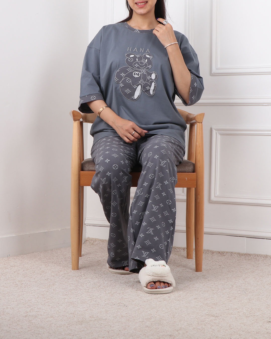 ست تیشرت و شلوار بگی خرس توپولو ال ویی کد 2450