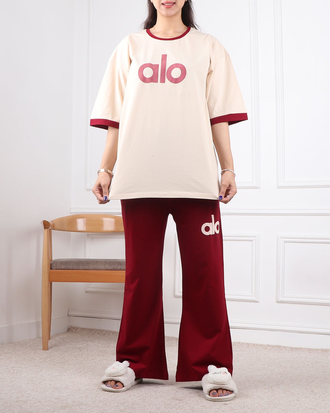 ست تیشرت وشلوار بگ الو کد 2445